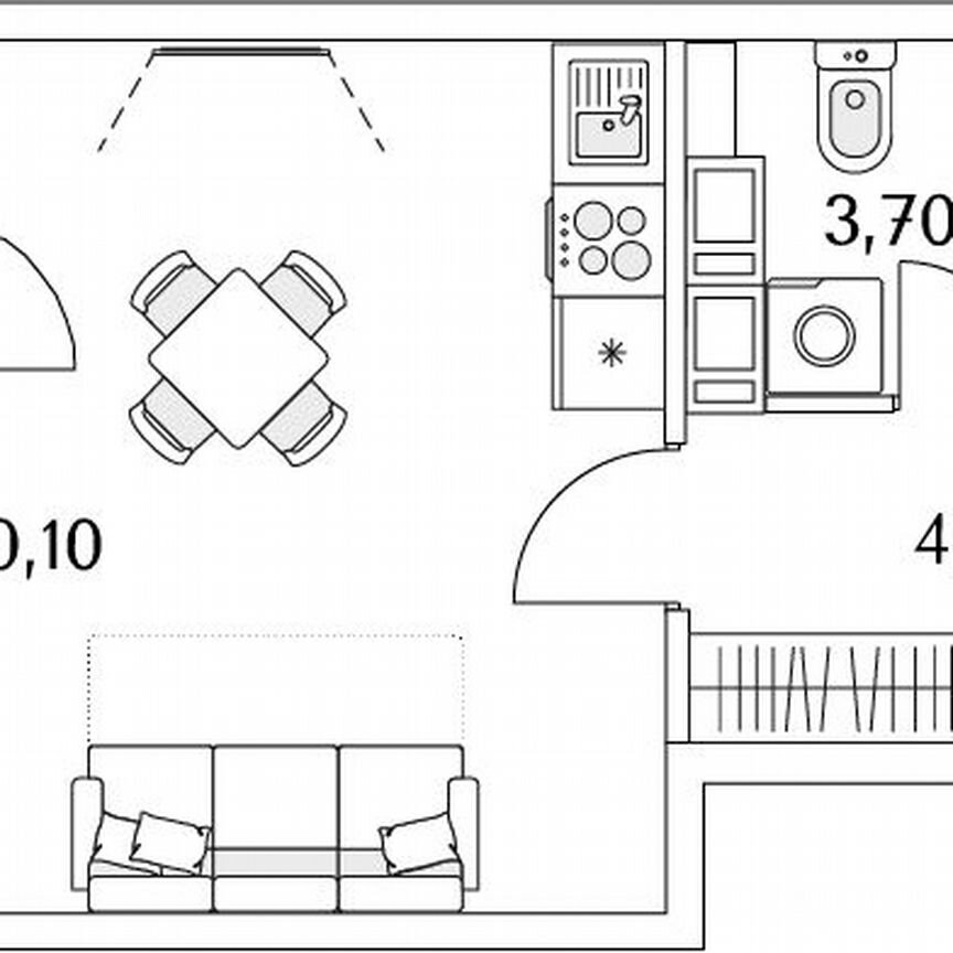 Квартира-студия, 29 м², 12/13 эт.