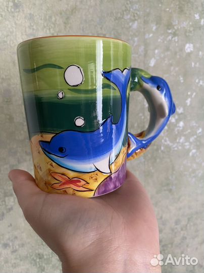 Фарфоровая кружка с объемной фигурой рыбки