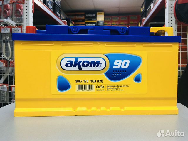 Аккумулятор Аком 90Ah 780A прямая полярность
