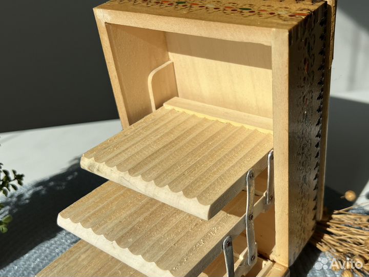 Сигаретница шкатулка деревянная винтаж