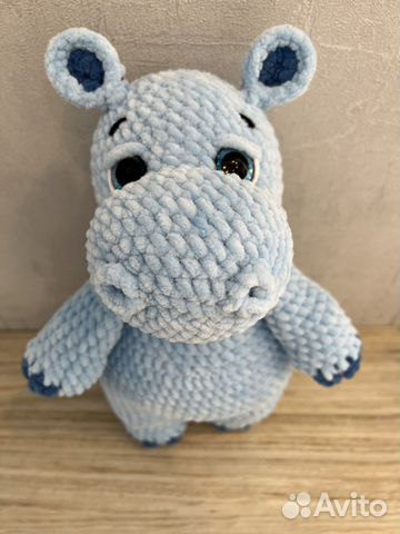 Под заказ Игрушка вязаная бегемот Ручная работа