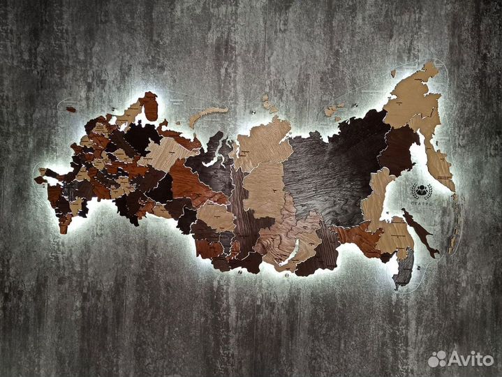 Фактурная карта России из дерева, Ессентуки