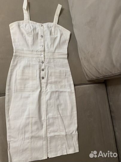 Сарафан джинсовый белый