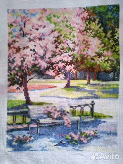Картина вышитая крестиком, ручная работа
