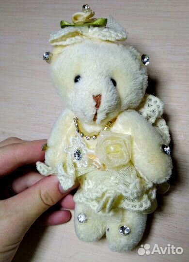 Мягкие брелки : медвежонок и кролик меховой