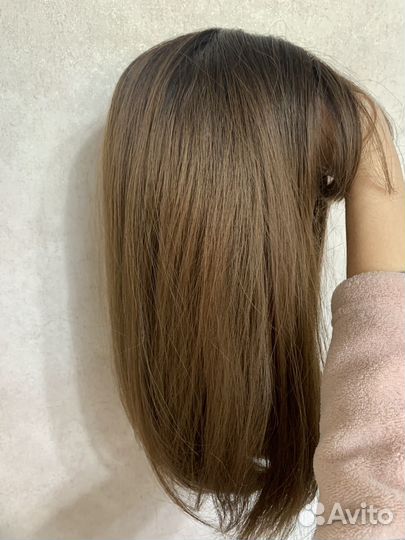 Парик с прямыми волосами, коричневый