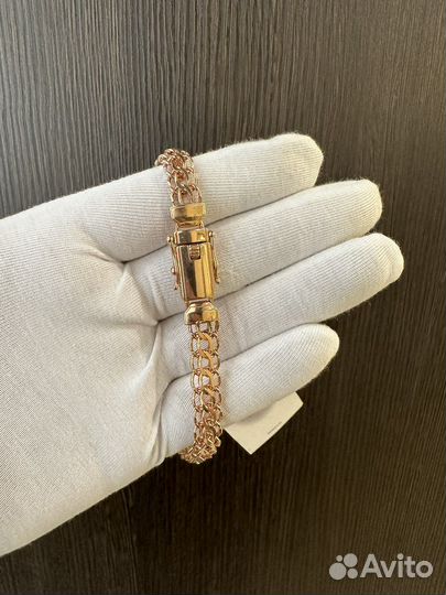 Браслет питон серебро в позолоте 9мм ширина