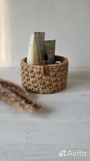 Корзина из джута, ручная работа