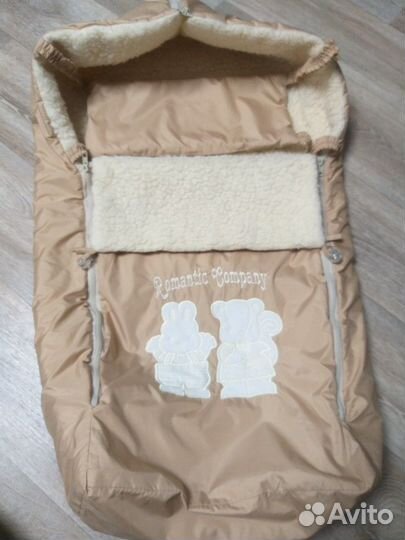 Меховой конверт/спальник для новорождённого