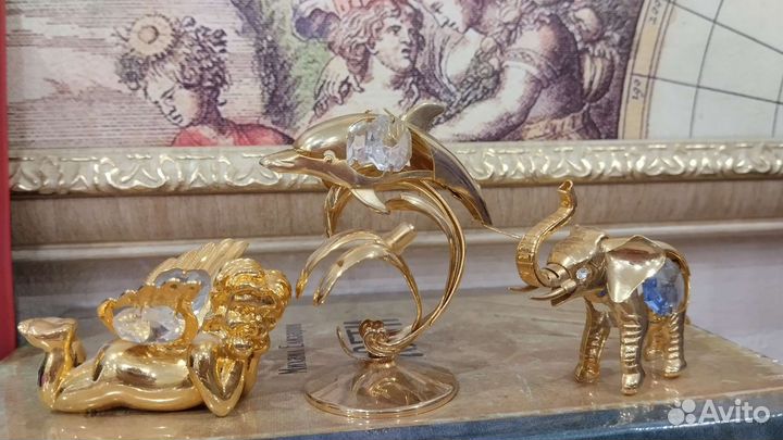 Фигурка металлическая с кристаллом swarovski ангел