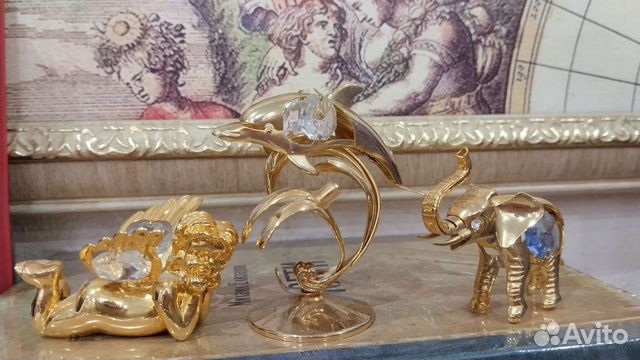 Фигурка металлическая с кристаллом swarovski ангел