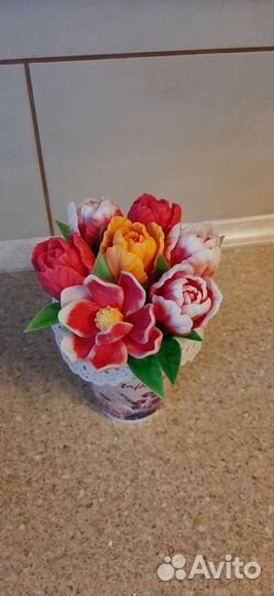 Мыльный букет ручной работы