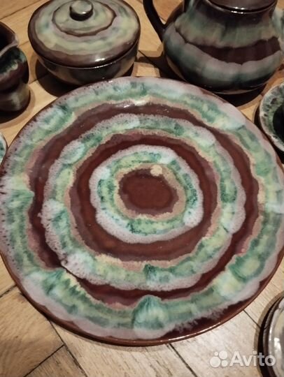 Сервиз кофейный СССР, глиняный, 17 предметов