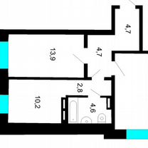 2-к. квартира, 57,7 м², 6/17 эт.