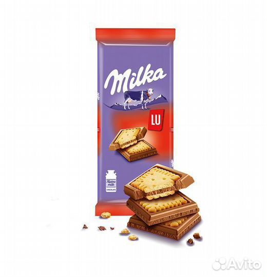 Шоколад milka с печеньем lu 87,5г