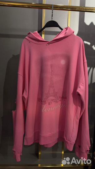 Худи оверсайз Balenciaga Paris рванная