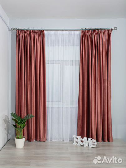 Велюровые шторы премиум класса бархат комплект 2шт