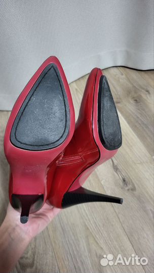 Ботильоны красные лак кожа
