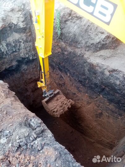 Услуги экскаватора погрузчика JCB. Аренда jcb