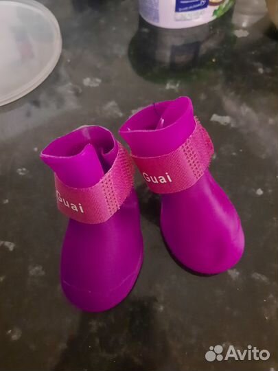 Резиновые ботиночки для собачки, М,4шт набор