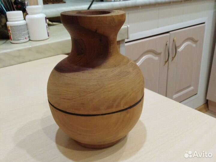 Деревянная ваза ручной работы
