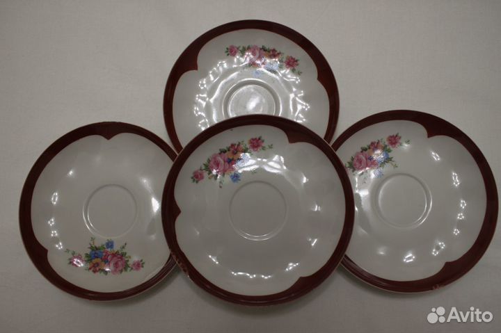 Блюдца с узором чайные СССР