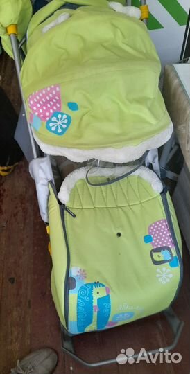 Детские зимние санки с колёсами