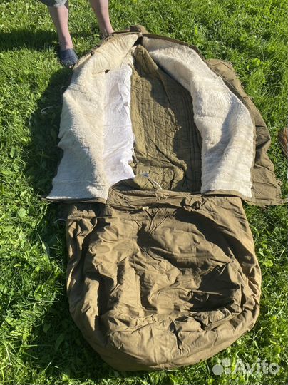 Спальный мешок зимний на овчине Армейский