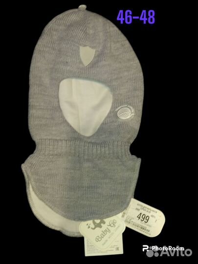 Шапка шлем новая зимняя на грудничка до 68 р