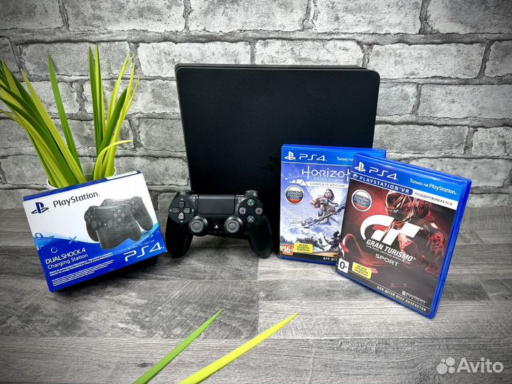 Игровая приставка Sony PS4 Slim + Игры