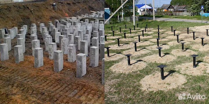 Фундамент на забивных железобетонных сваях