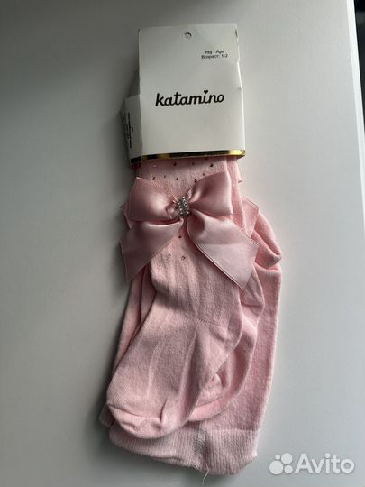 Колготки для девочки с бантом и стразами