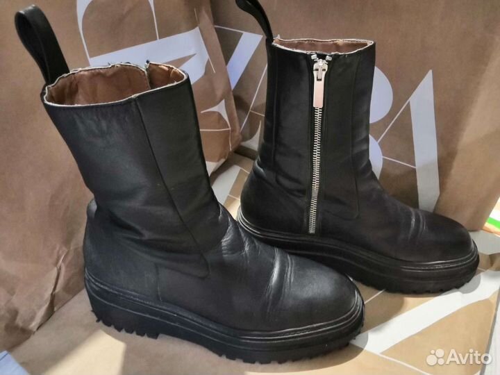 Кожаные ботинки zara 37