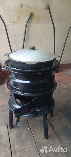 Печь под казан с трубой