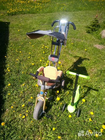 Детский трёхколёсный велосипед коляска