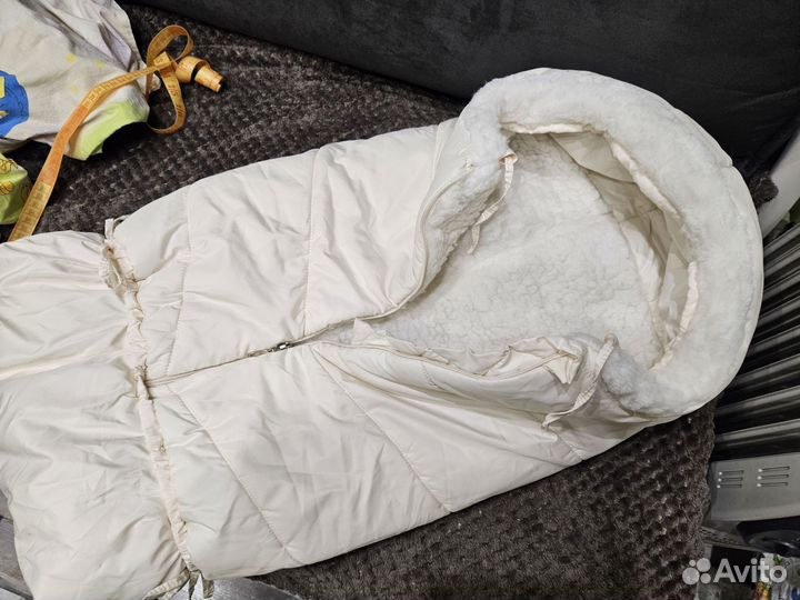 Зимний конверт в коляску на овчине