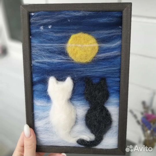 Картина шерстью