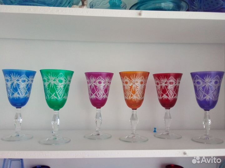 Фужеры цветное стекло