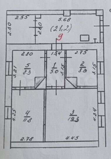4-к. квартира, 73,6 м², 1/2 эт.