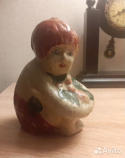 Копилка Девочка с яблоками 19 век винтаж