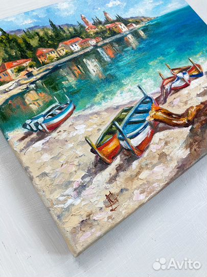 Картина маслом со средиземноморским пейзажем