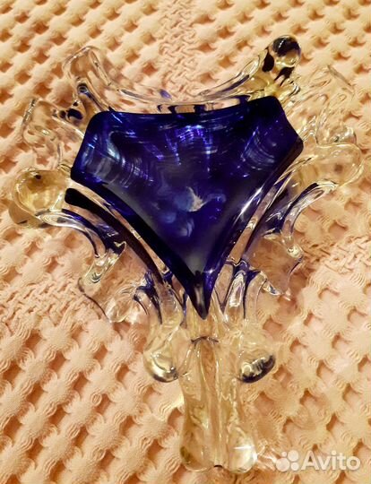 Пепельница цветного стекла СССР
