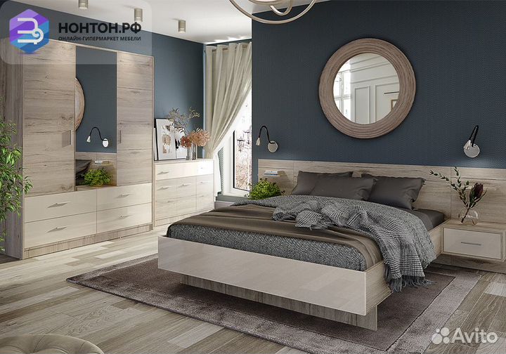 Спальня Лациа №2 дуб санремо / крем бежевый