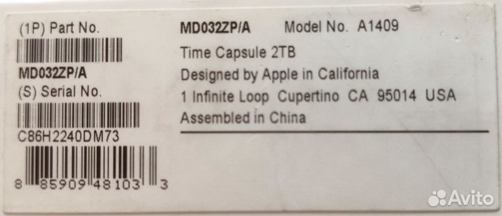 Apple AirPort Time Capsule 2тб A1409 MD032ZP/A