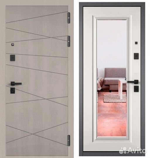 Входные металлические двери с зеркалом