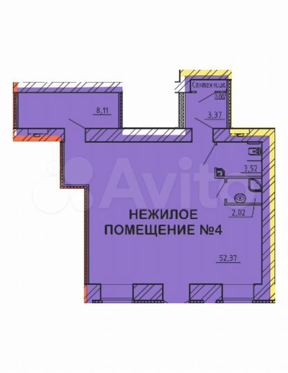 Помещение свободного назначения, 69.39 м²