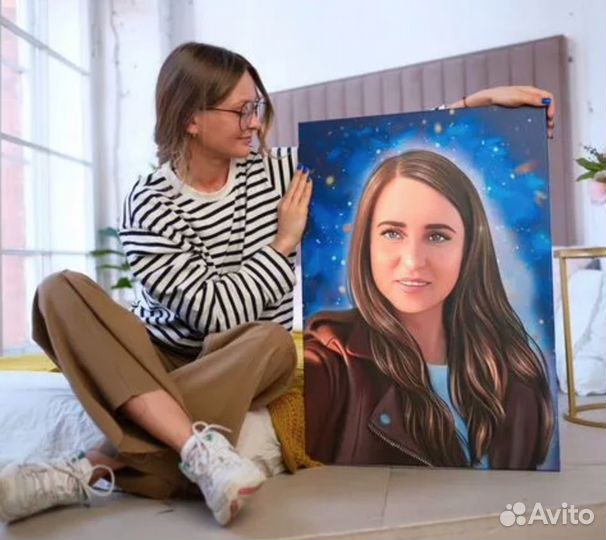 Портрет на холсте по фото (разные размеры)