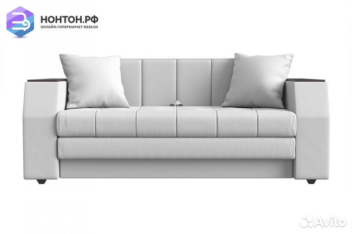 Диван Атлант мини экокожа белая
