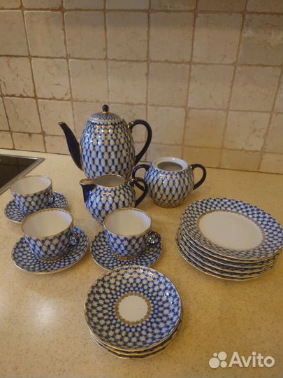 Чайный сервиз лфз кобальтовая сетка