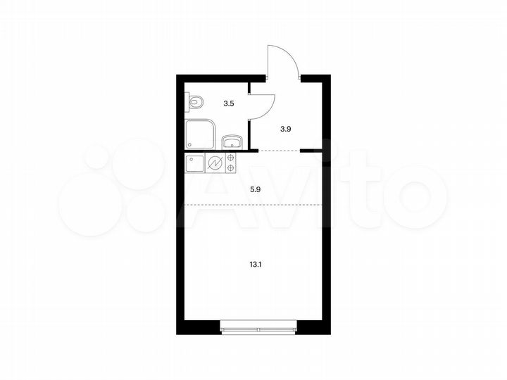 Квартира-студия, 26,4 м², 4/32 эт.